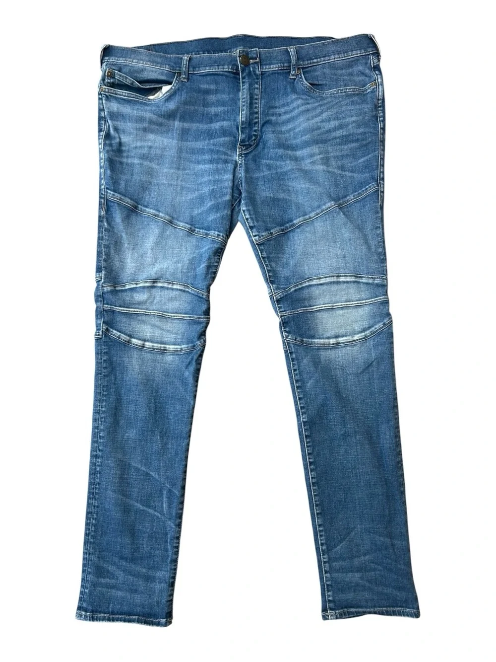 True Religion Men's Rocco Biker Jeans Size 42 Blue Denim Moto Moto-Style